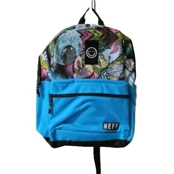 Neff x Disney Mickey Cover Shot 2.0 Backpack Blue & Multi 18" School Travel NWT - Picture 1 of 3
